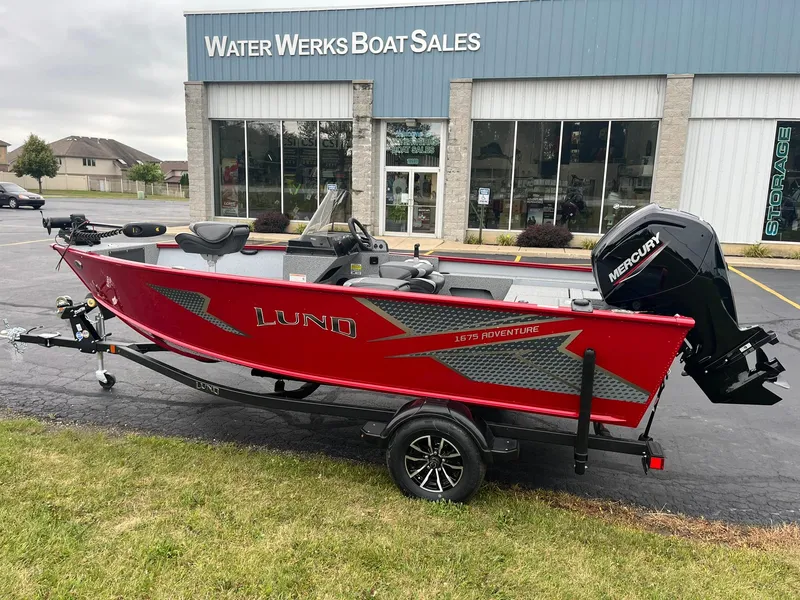 Slide: The Image of 2025 Lund 1675 Adventure SS boat displayed at Water Werks Boat Sales. - 1