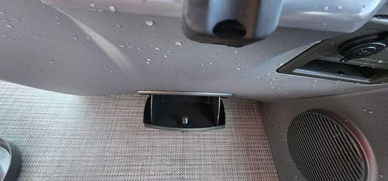 Slide: The Image of 2024 Bennington 20 SVF interior detail with speaker and compartment. - 19