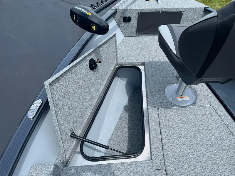 Slide: The Image of 2025 Lund 1775 Adventure SS boat interior storage compartment. - 15