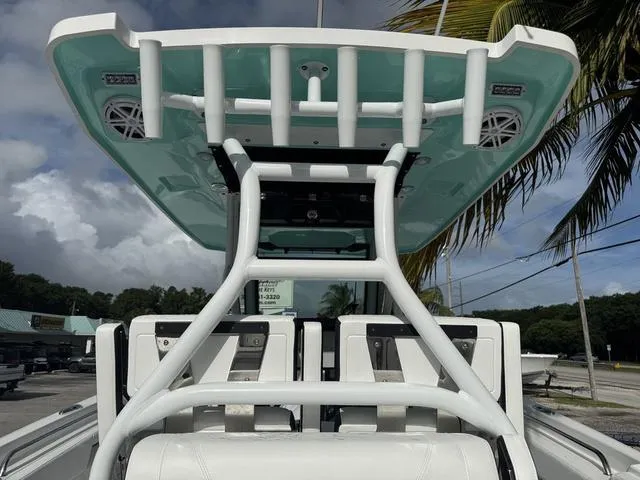 Slide: The Image of 2024 Blackfin 302CC anchor locker with windlass and chain. - 12