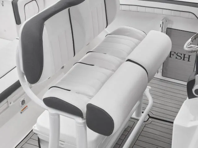 Slide: The Image of 2024 Yamaha Boats 255 FSH Sport E interior seating detail. - 12