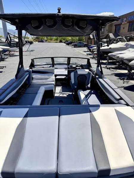 Slide: The Image of 2024 Axis A225 boat interior with spacious seating and modern design. - 8