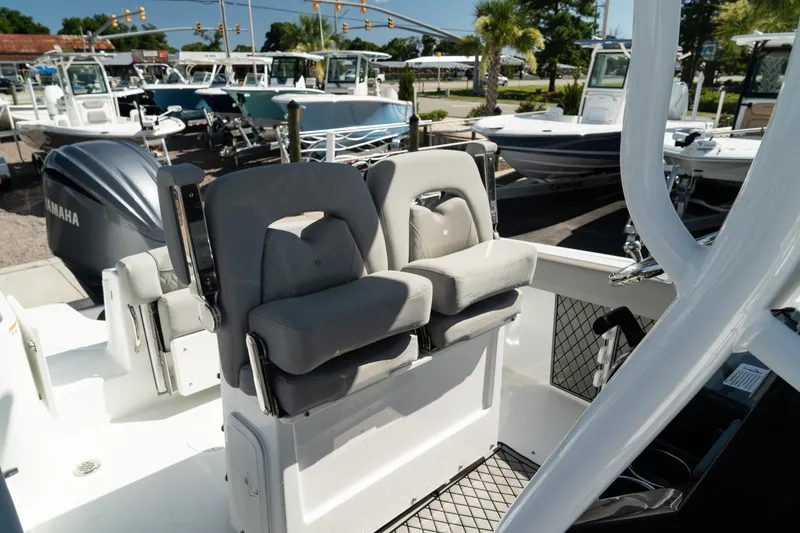 Slide: The Image of 2023 Wellcraft 242 Fisherman boat with dual seats and Yamaha engine. - 14