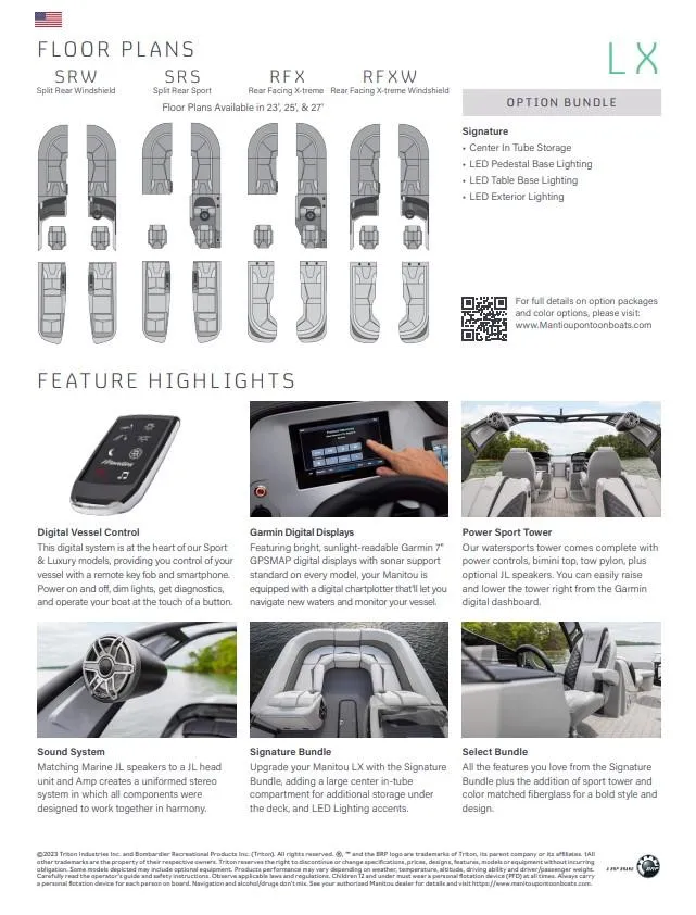 Slide: The Image of 2024 Manitou 25 LX SRW DUAL ENGINE floor plans and feature highlights brochure. - 20