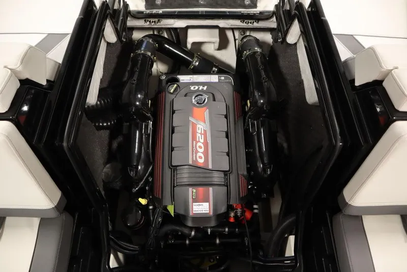 Slide: The Image of 2024 Heyday H22 boat engine compartment with powerful V8 engine. - 12