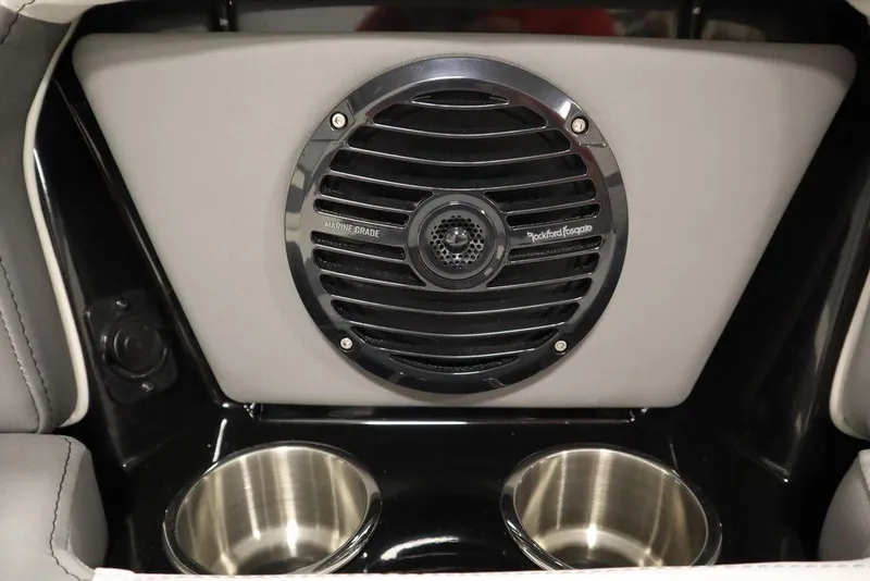 Slide: The Image of 2024 Heyday H22 boat speaker system with dual cup holders. - 14