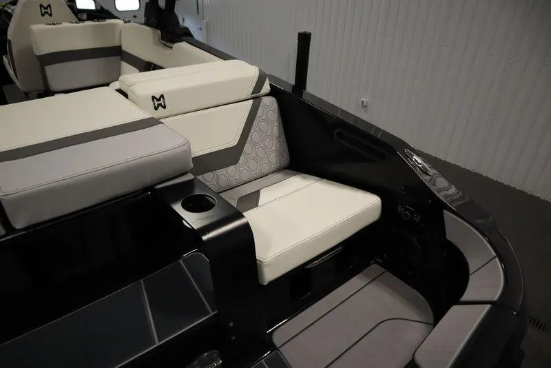 Slide: The Image of 2024 Heyday H22 boat interior with cushioned seating and modern design. - 24