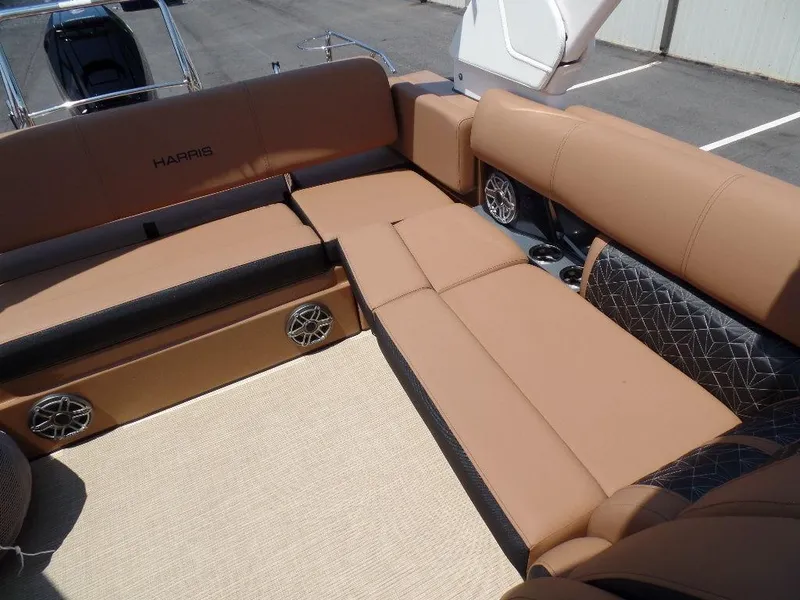 Slide: The Image of Luxurious seating on 2025 Harris Grand Mariner 250 boat with premium upholstery. - 11