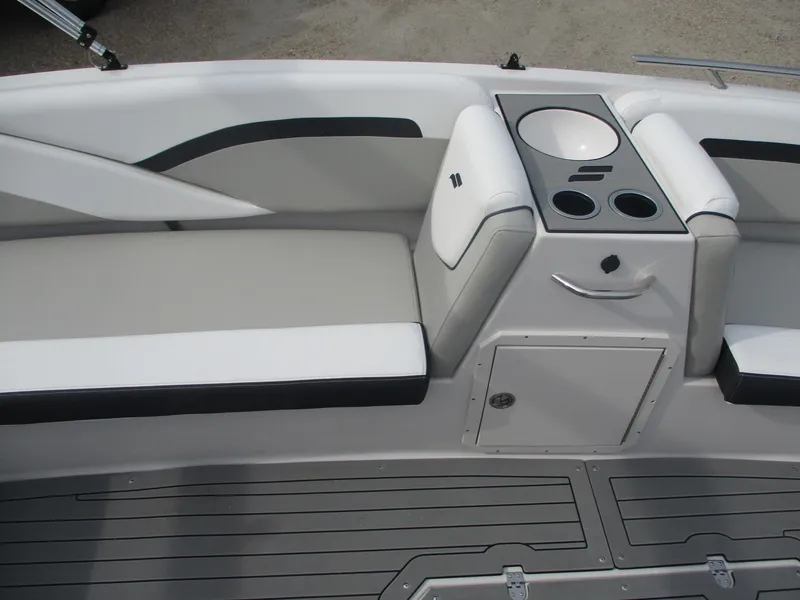 Slide: The Image of 2025 Starcraft SVX191 boat interior with seating and storage compartments. - 13