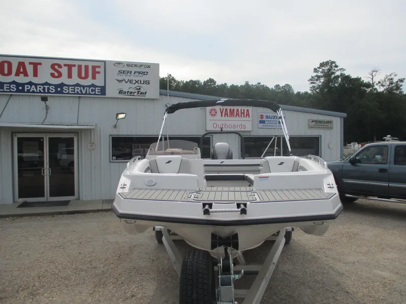 Slide: The Image of 2025 Starcraft SVX191 boat on trailer at dealership. - 3