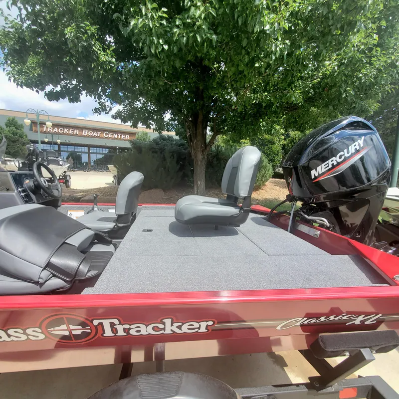Slide: The Image of 2024 Tracker Bass Tracker Classic XL boat with Mercury engine at Tracker Boat Center. - 2