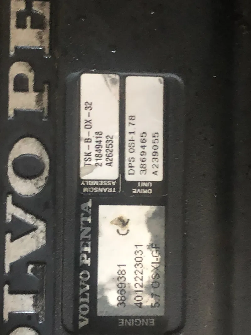 Slide: The Image of 2008 Chaparral 330 Signature engine details, Volvo Penta label. - 21