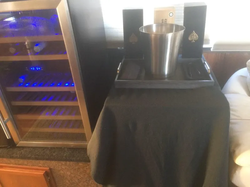 Slide: The Image of Wine cooler and ice bucket setup on 1985 Bluewater 42 Coastal Cruiser yacht. - 14