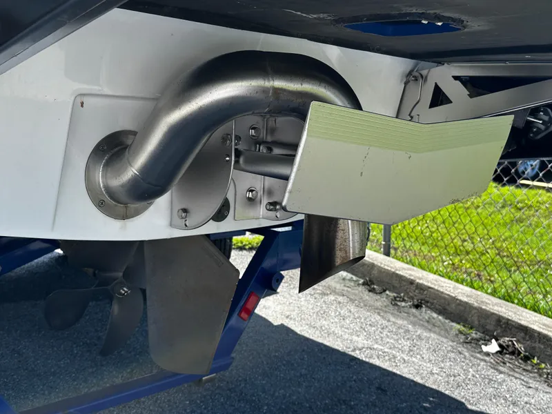 Slide: The Image of 2018 Axis A20 boat exhaust and propeller detail. - 20