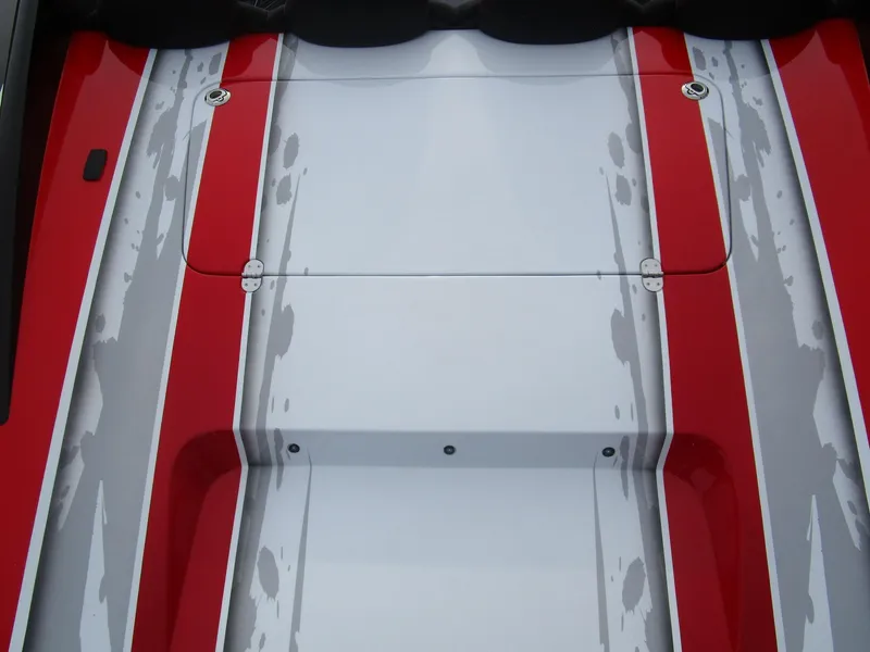 Slide: The Image of 2020 Wright Performance 360 boat deck with red and gray accents. - 29