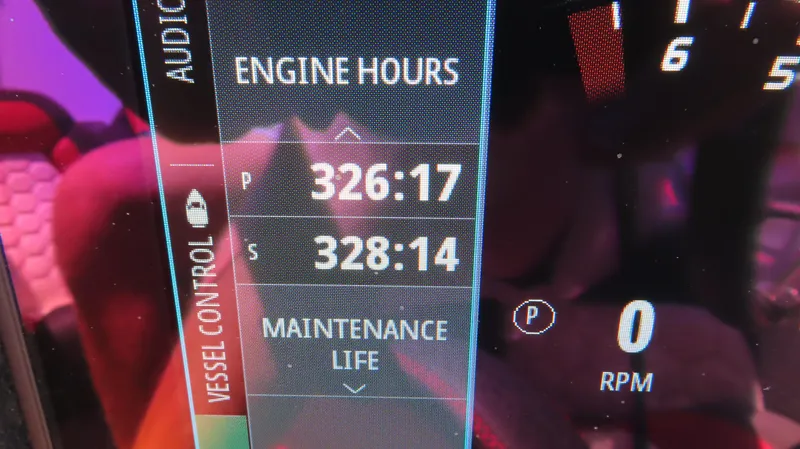Slide: The Image of Wright Performance 360 2020 engine hours display showing 326:17 and 328:14. - 37