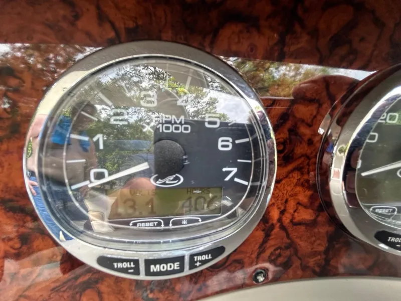 Slide: The Image of Close-up of 2008 Sea Ray 280DA tachometer showing RPM and digital display. - 3