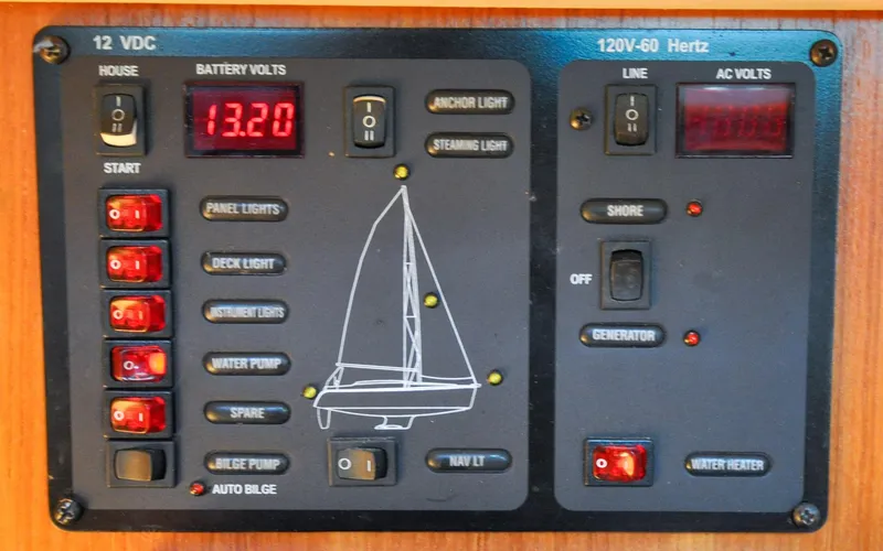 Slide: The Image of Hunter 45CC - Coralee - Navigation Station - Electrical Distribution Panel - 102