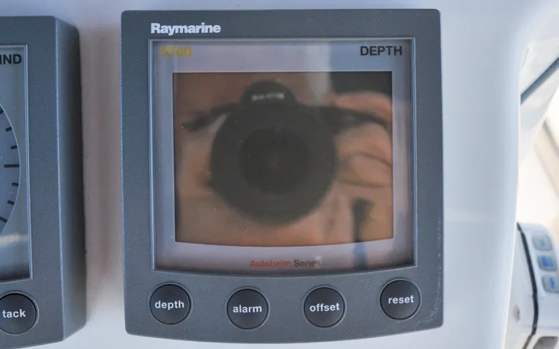 Slide: The Image of Hunter 45CC - Coralee - Cockpit - Helm Station - Depth Display - 22