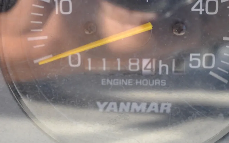 Slide: The Image of Hunter 45CC - Coralee - Cockpit - Engine Panel - Hour Meter - 25