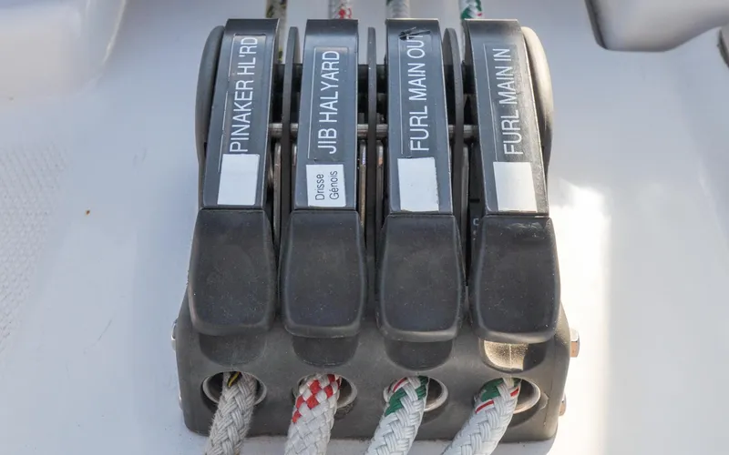 Slide: The Image of Hunter 45CC - Coralee - Cockpit - Rope Clutches - 30