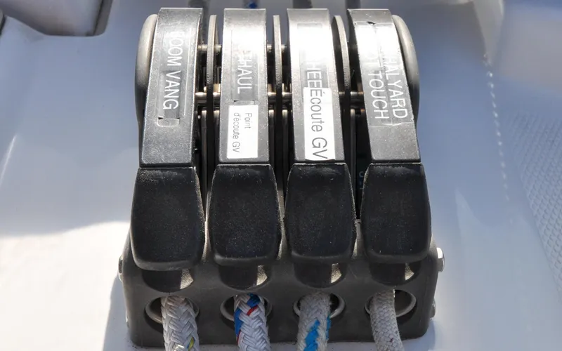 Slide: The Image of Hunter 45CC - Coralee - Cockpit - Rope Clutches - 34