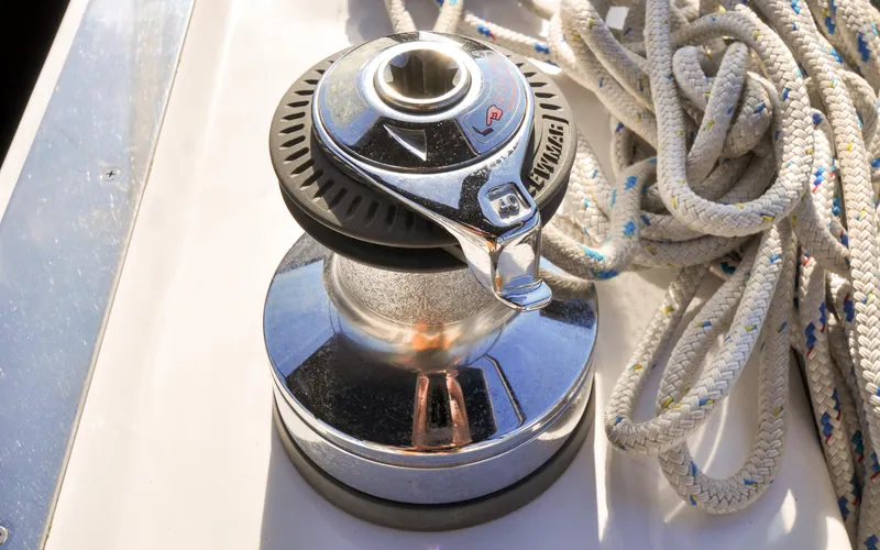 Slide: The Image of Hunter 45CC - Coralee - Cockpit - Electric Halyard/Outhaul Winch - 35