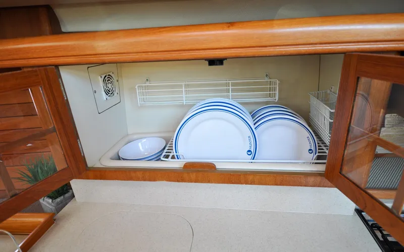 Slide: The Image of Hunter 45CC - Coralee - Galley - Dish Drying Rack with Fan - 68
