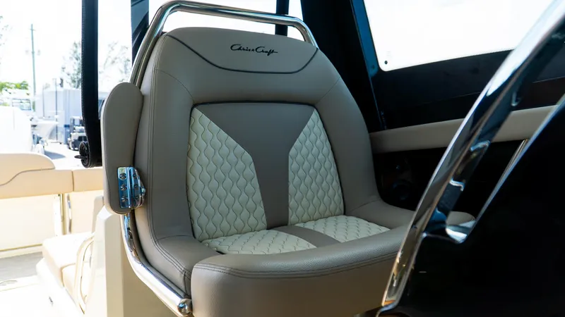 Slide: The Image of Luxurious seat on 2025 Chris-Craft 32 Calypso boat, featuring elegant design and premium materials. - 35
