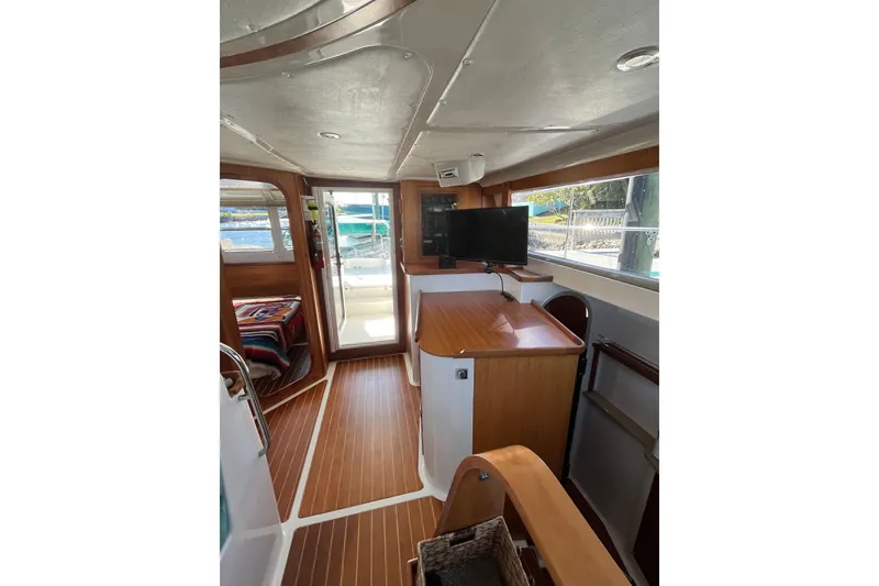 Slide: The Image of Electrical control panel with gauges and switches in a wooden cabinet, PDQ MV-41, 2008 model. - 18