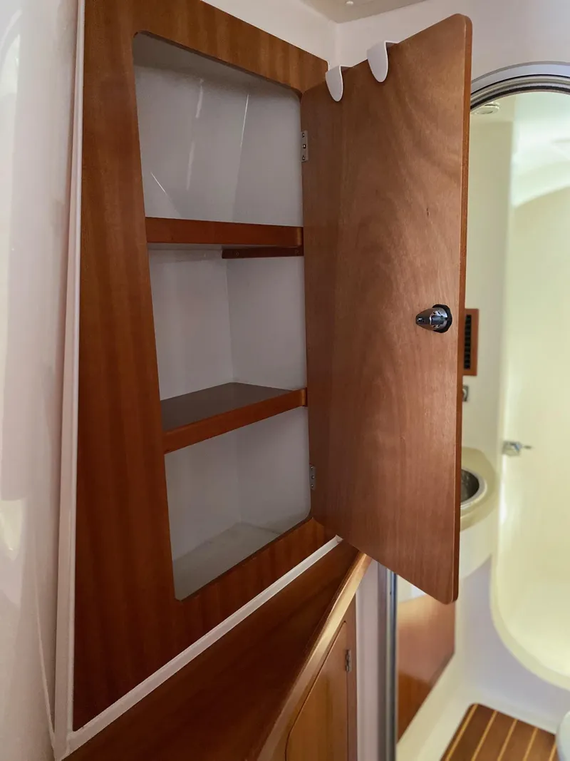 Slide: The Image of Compact bathroom in 2008 PDQ MV-41 yacht with shower, sink, and toilet. - 36