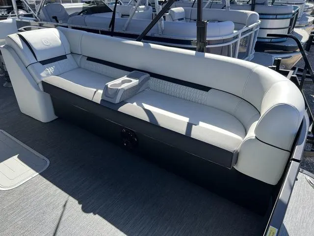 Slide: The Image of 2024 Godfrey Pontoons SW2486MT with spacious seating and cup holders. - 4