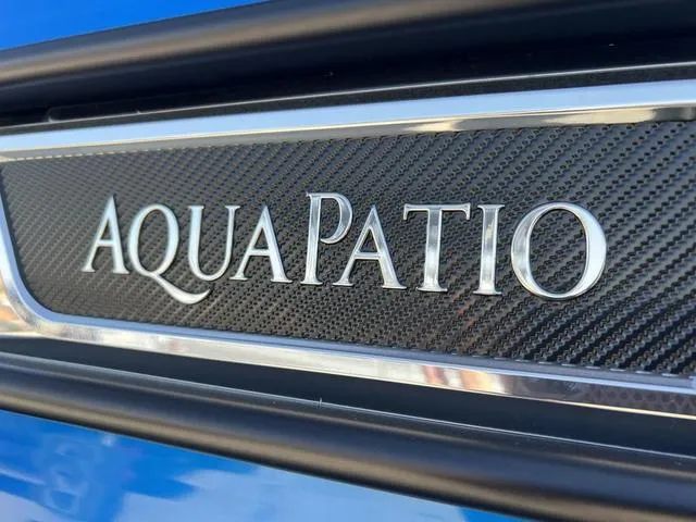 Slide: The Image of Close-up of 2023 Godfrey Pontoons AquaPatio 256 SBW Twin logo. - 4