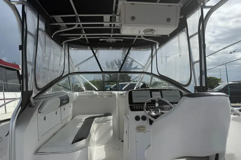 Slide: The Image of 2004 Pro-Line 30 Express Walkaround boat bathroom interior. - 45