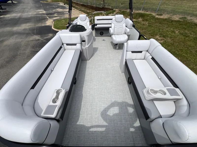 Slide: The Image of 2023 Godfrey SWEETWATER 2286 SFL pontoon boat with spacious seating and modern design. - 6