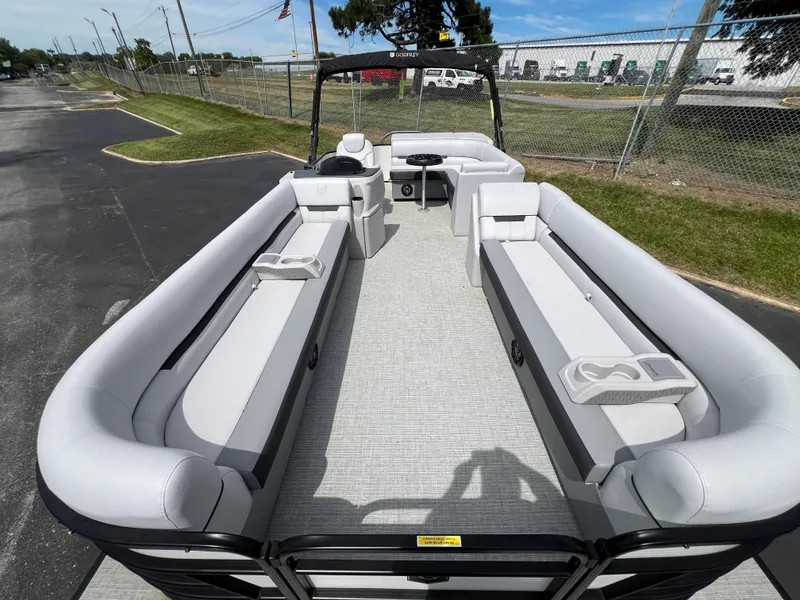 Slide: The Image of 2023 Godfrey Sweetwater 2486 C pontoon boat with spacious seating and modern design. - 8