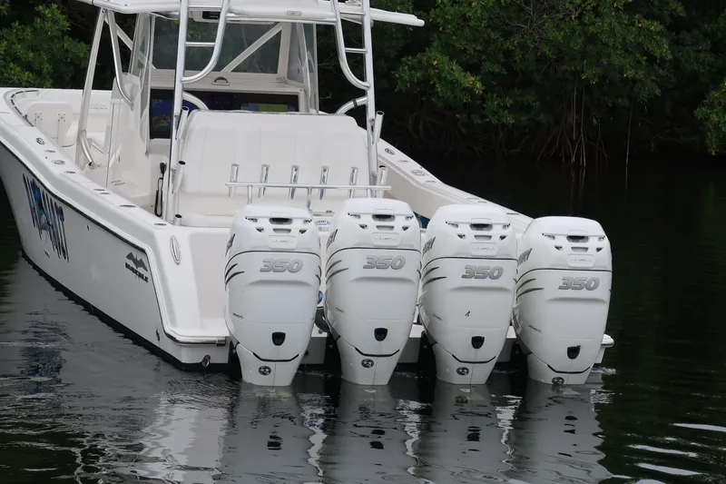 Slide: The Image of 2016 Invincible 42 Open Fisherman with quad 350 outboard engines. - 3