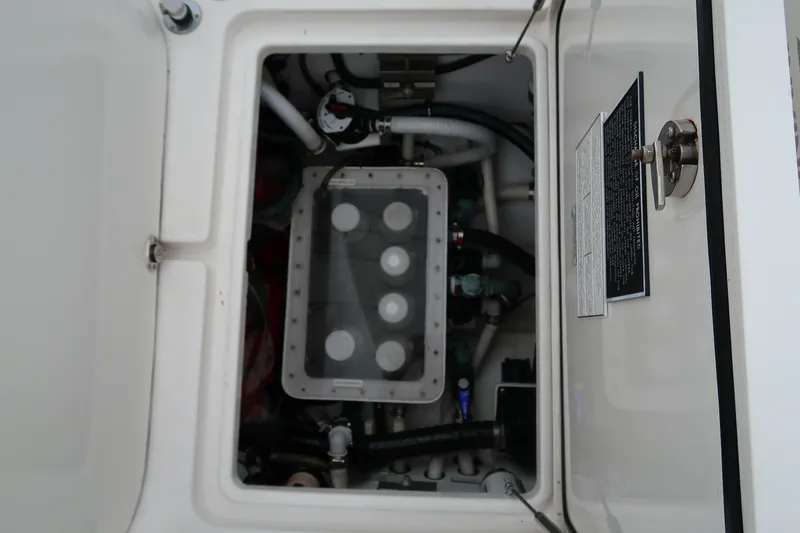 Slide: The Image of Engine compartment of a 2016 Invincible 42 Open Fisherman boat. - 42