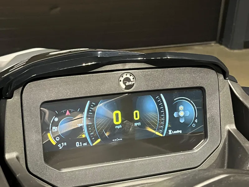 Slide: The Image of 2024 Sea-Doo GTX Limited 300 dashboard display showing speed and RPM. - 10