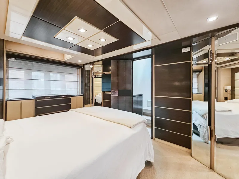 Slide: The Image of Luxurious bedroom interior of 2013 Azimut 70 yacht with modern design. - 11