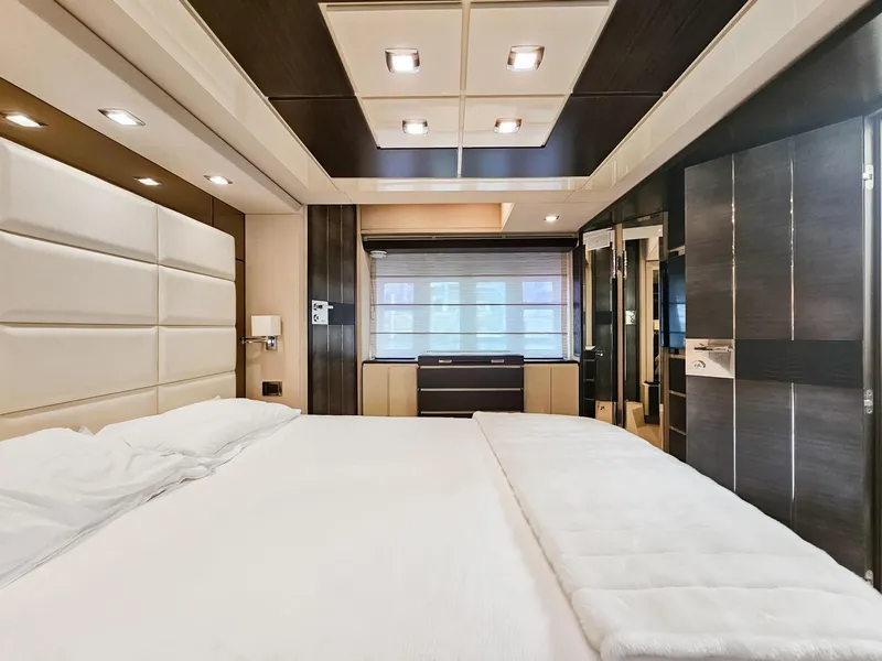 Slide: The Image of Luxurious bedroom interior of 2013 Azimut 70 yacht with modern design. - 14