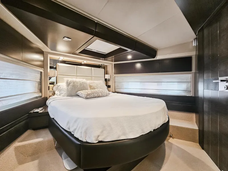 Slide: The Image of Luxurious bedroom interior of 2013 Azimut 70 yacht with modern design. - 2
