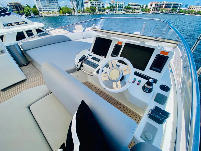Slide: The Image of Luxury helm station on a 2013 Azimut 70 yacht with modern navigation equipment. - 39