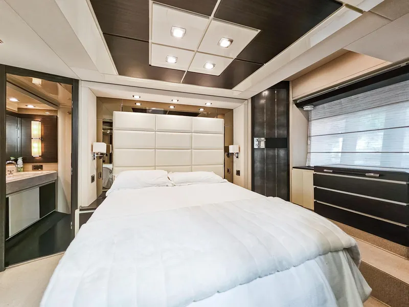 Slide: The Image of Luxurious bedroom interior of 2013 Azimut 70 yacht with modern design. - 7