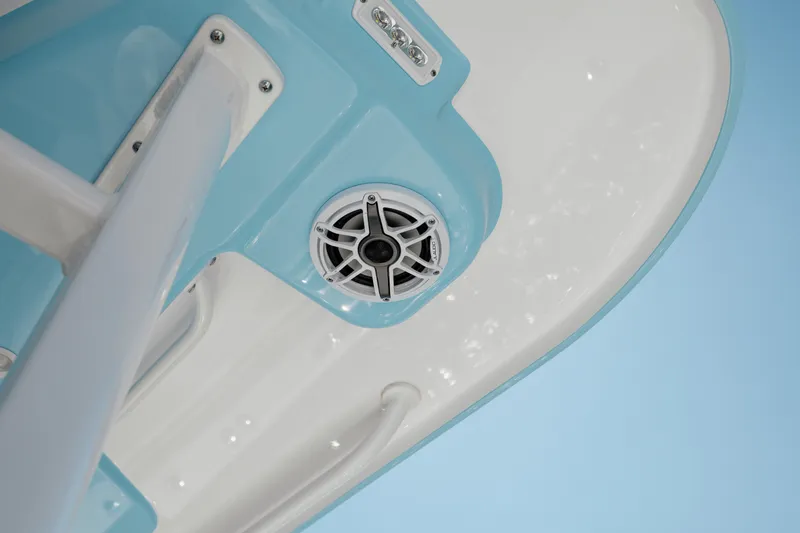 Slide: The Image of Close-up of 2022 Caymas 401 CC boat speaker and structure. - 48