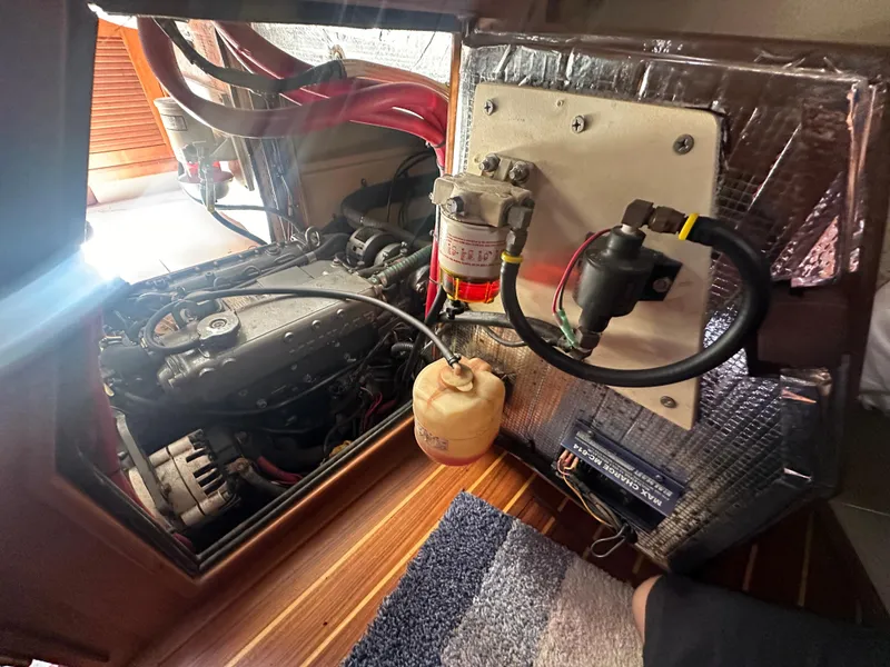 Slide: The Image of Engine compartment of a 2002 Island Packet 420 sailboat. - 32