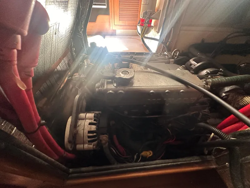 Slide: The Image of Engine compartment of a 2002 Island Packet 420 sailboat. - 33