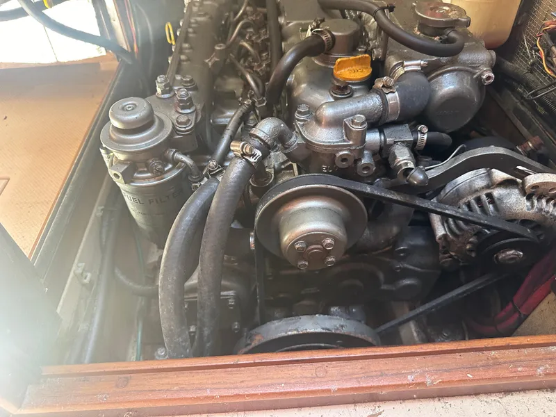 Slide: The Image of Engine compartment of a 2002 Island Packet 420 sailboat. - 36