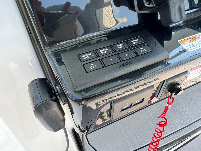 Slide: The Image of Control panel of 2025 Everglades 285 Center Console boat with Yamaha system. - 38