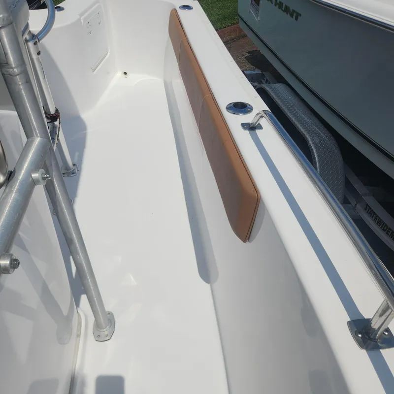 Slide: The Image of Interior view of a 2020 Cape Horn 17 boat with padded side rail. - 10